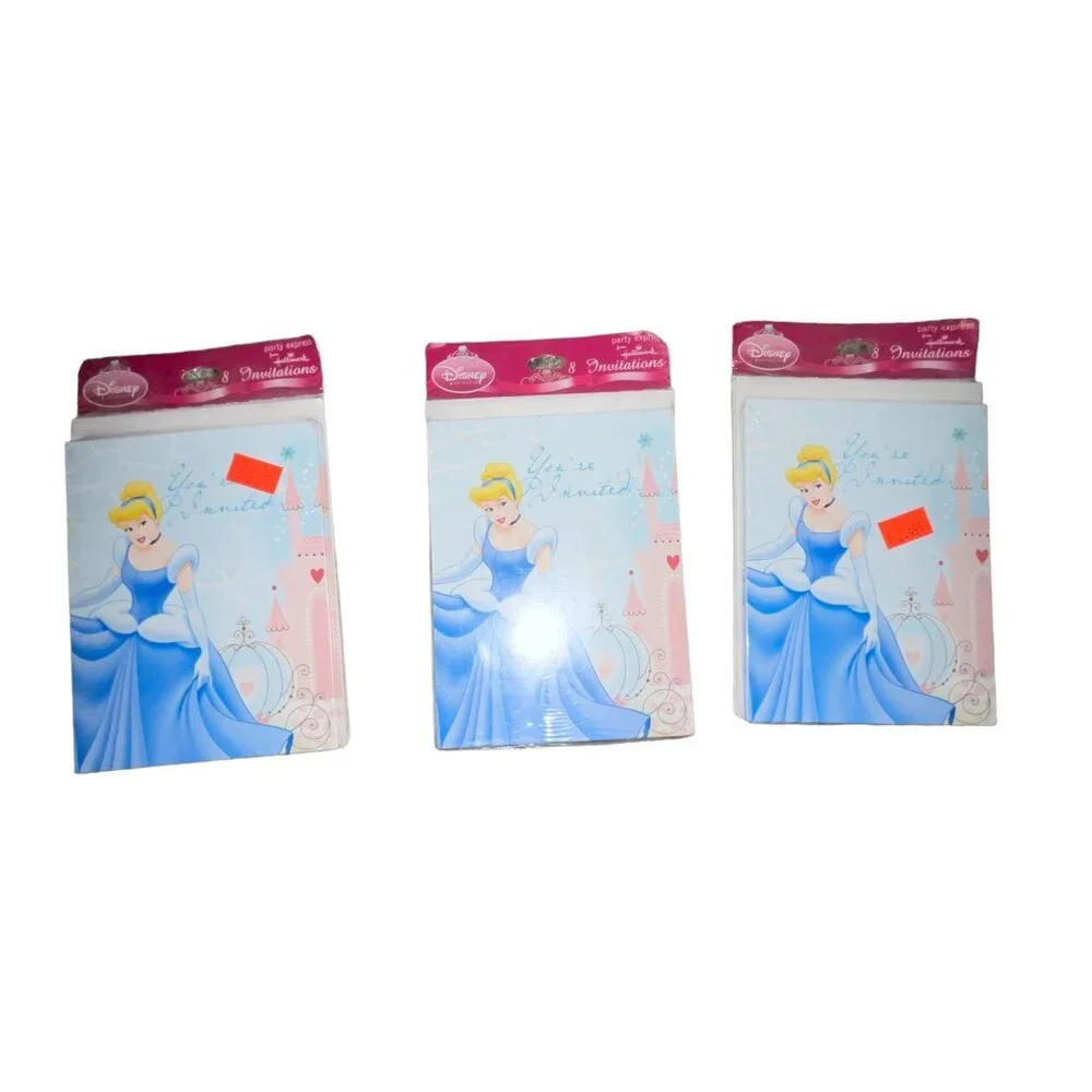NIP Hallmark Disney Cinderella Birthday Party Invitations 3 Packs of 8 Princess